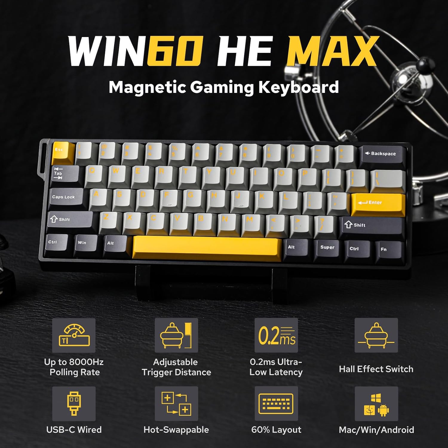 Gaming Keyboard Hot Swappable - Tastiera Meccanica AULA WIN60 HE 60%