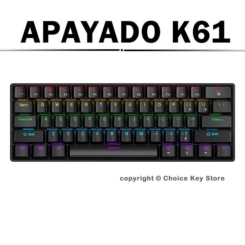 Keyboard Gaming Blue Switch - Tastiera meccanica da gaming APAYADO K61,